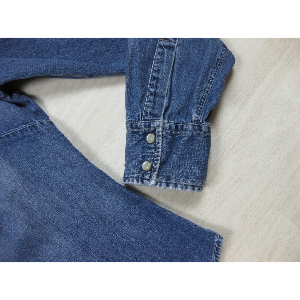Vintage Y2K GAP Denim Shirt Women's (M) Pearl Snap Long Sleeve Western - Picture 5 of 13